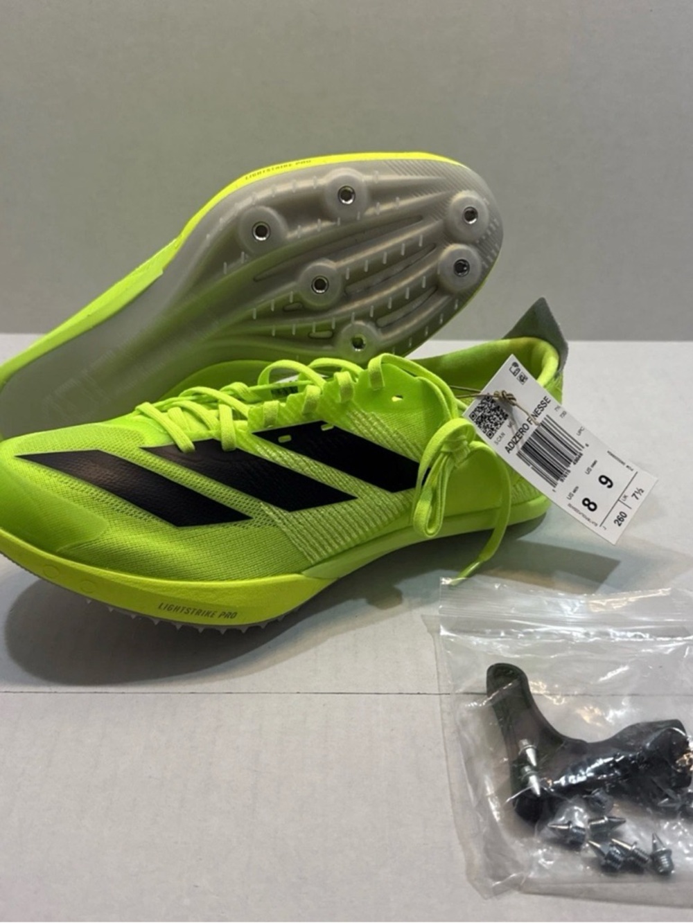 New Adidas Adizero Finesse Track Racing Spikes Lucid Lemon Men's Size 8